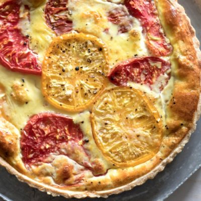 Tomato Tart with Garlic and Herb Goat Cheese