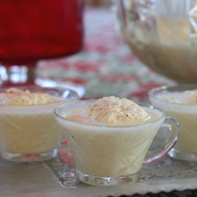 Homemade Eggnog with Islands of Whipped Cream